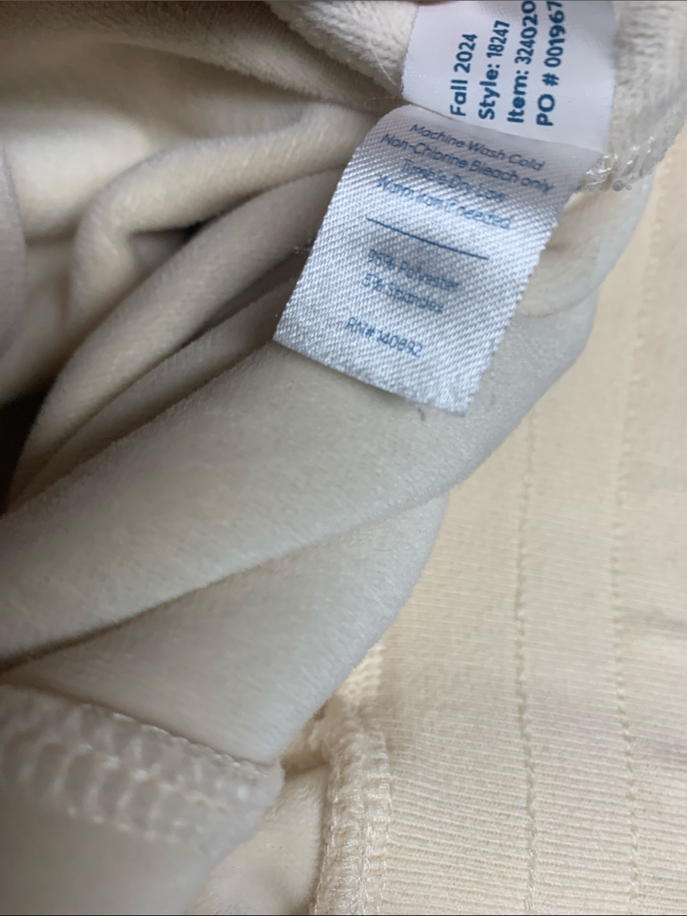 Marine Layer Cream Corduroy Pull On Wide Leg Pants Size L - Picture 5 of 6